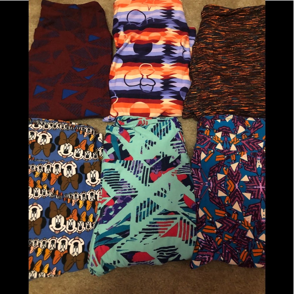 Lot of 6 brand new Lularoe OS leggings. 2 t’s NWT